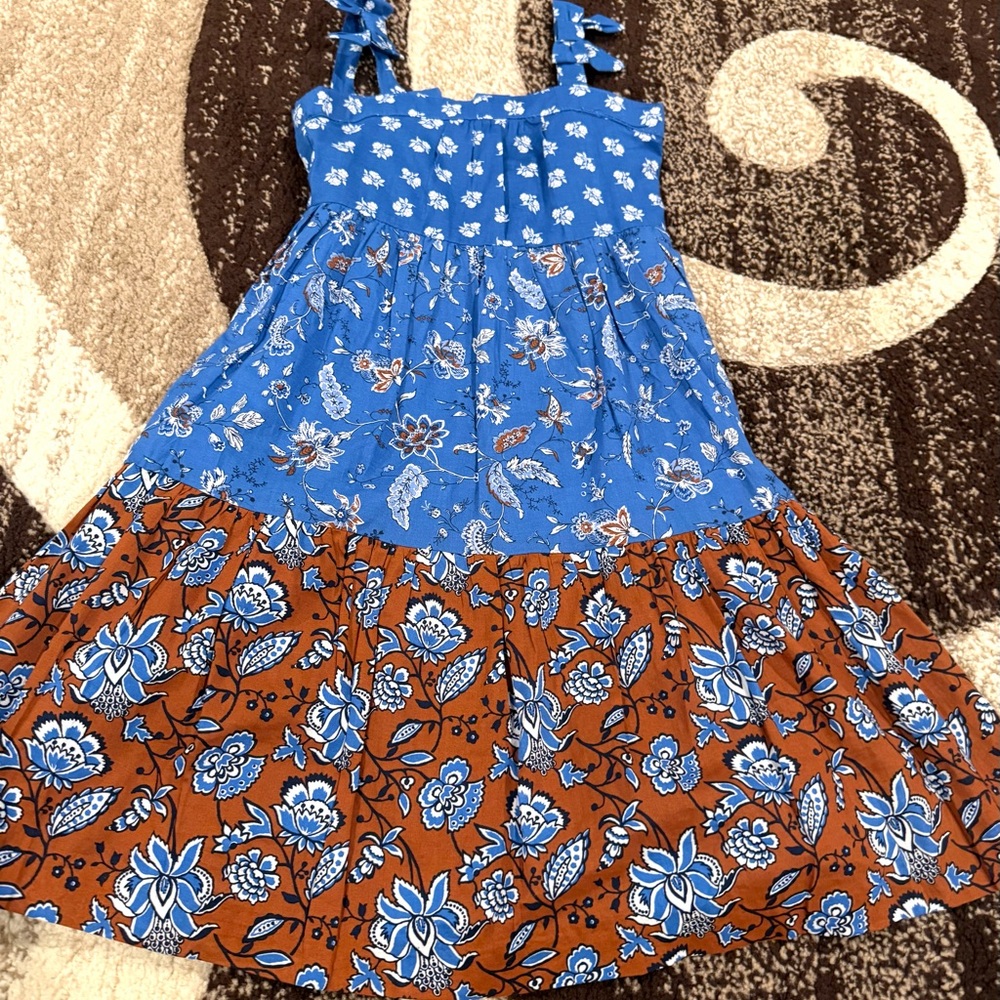 Blue and Brown Floral Kids Janie and Jack Dress